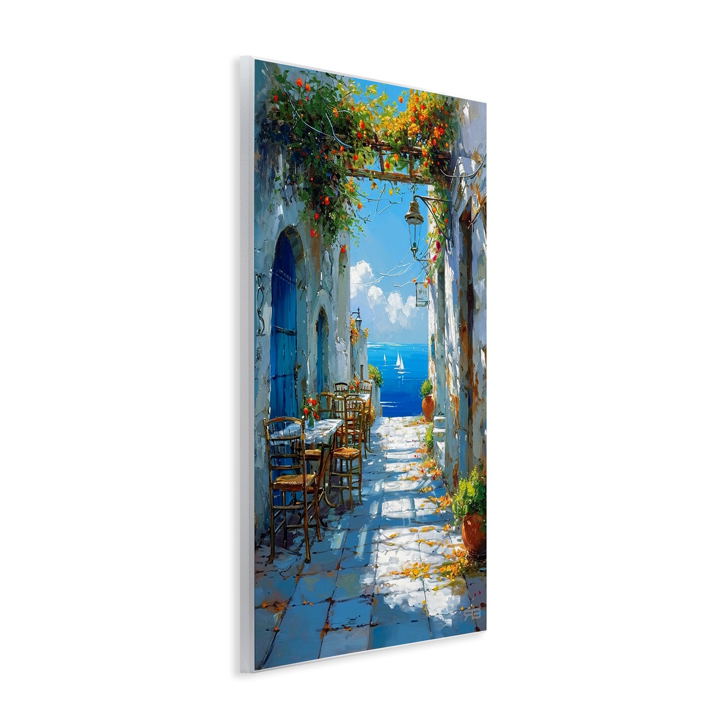 Stupell Industries Quaint Alley by Sea Wall Plaque Art Design by RB