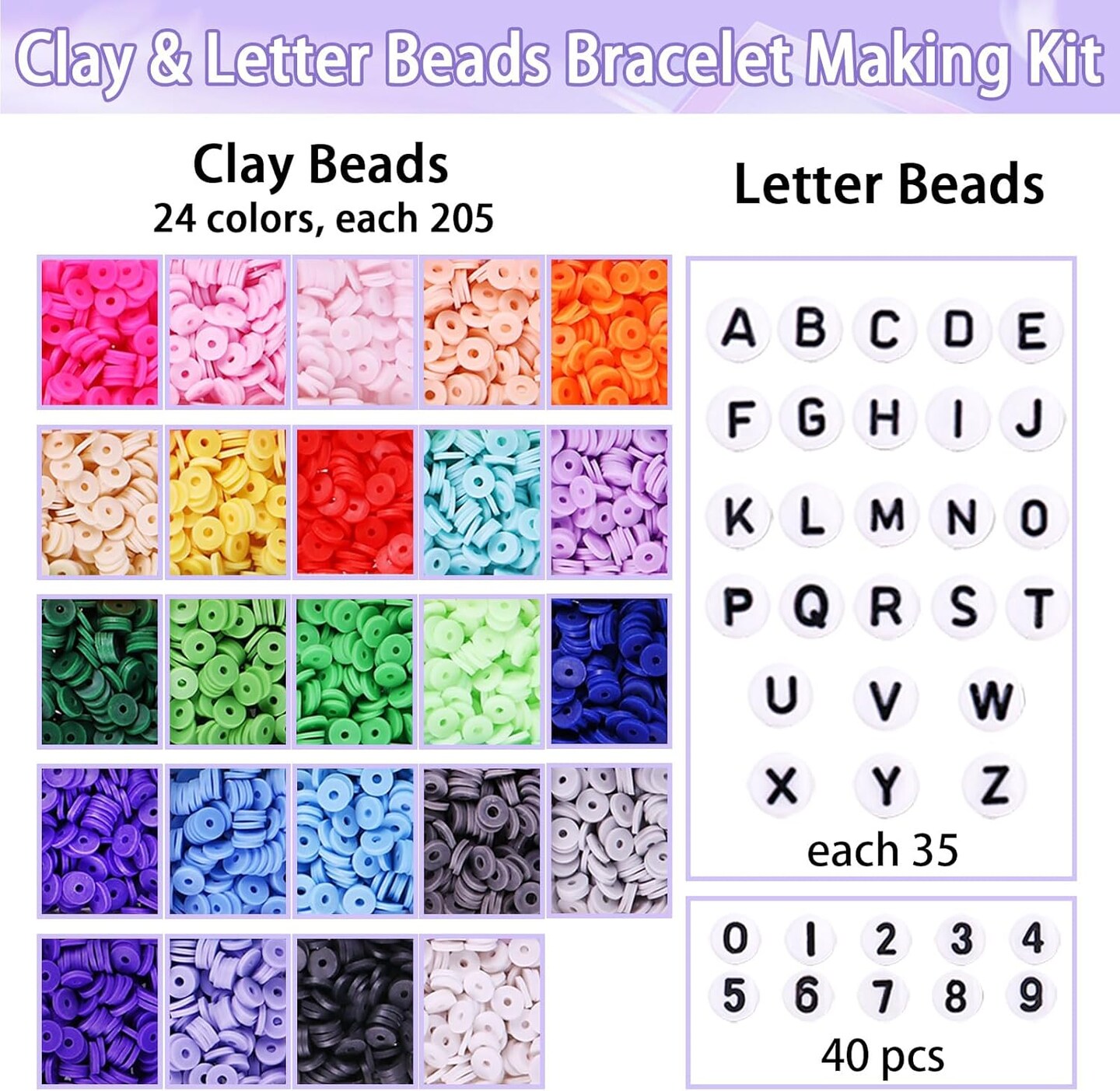 6000 PCS Clay Beads Bracelet Making Kit with A to Z Letter Beads, Friendship Bracelet Kit with Alphabet Beads, Earrings Necklace Craft Jewelry Making Kit for Adults