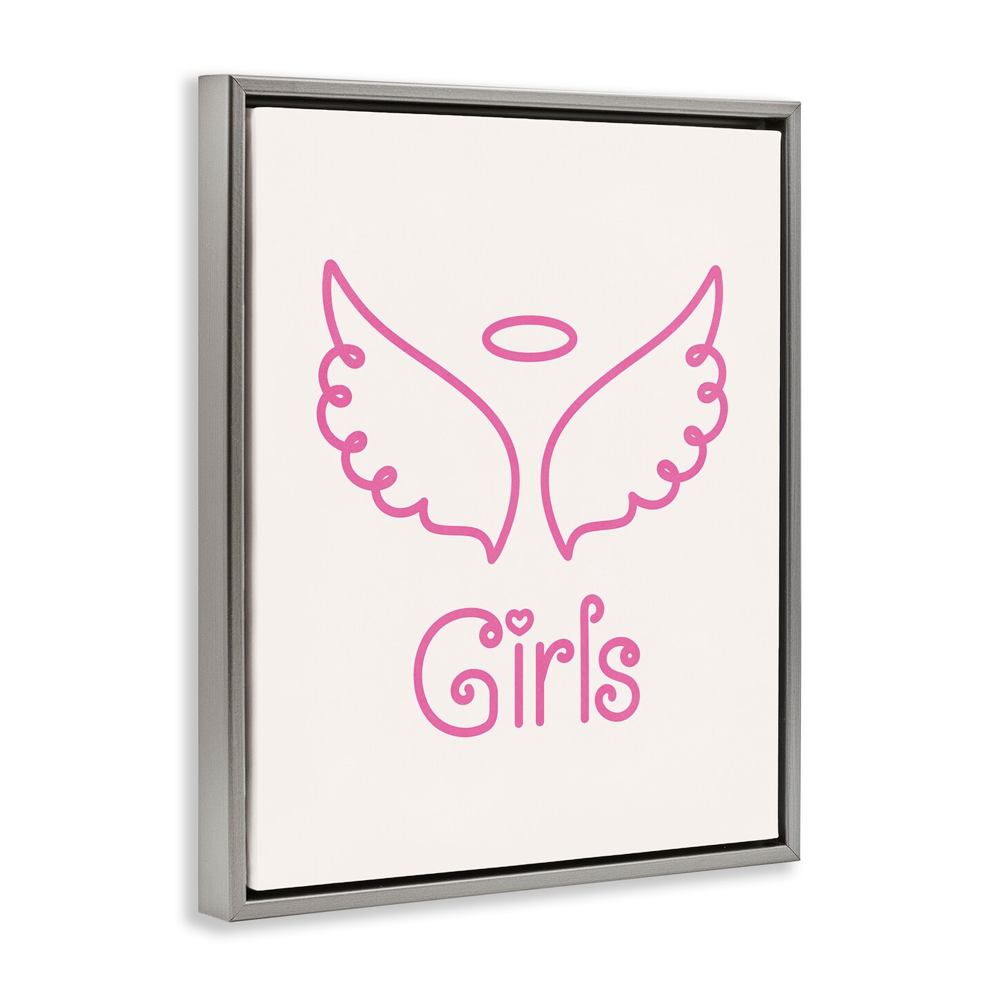 Stupell Industries Minimal Angel Girls Framed Floater Canvas Wall Art Design by Nataly White