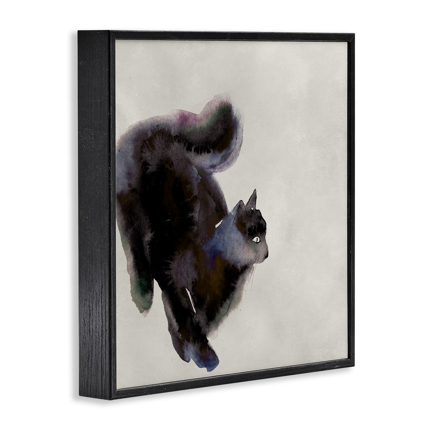 Stupell Industries Black Cat Watercolor Framed Giclee Wall Art Design by Melissa Wang