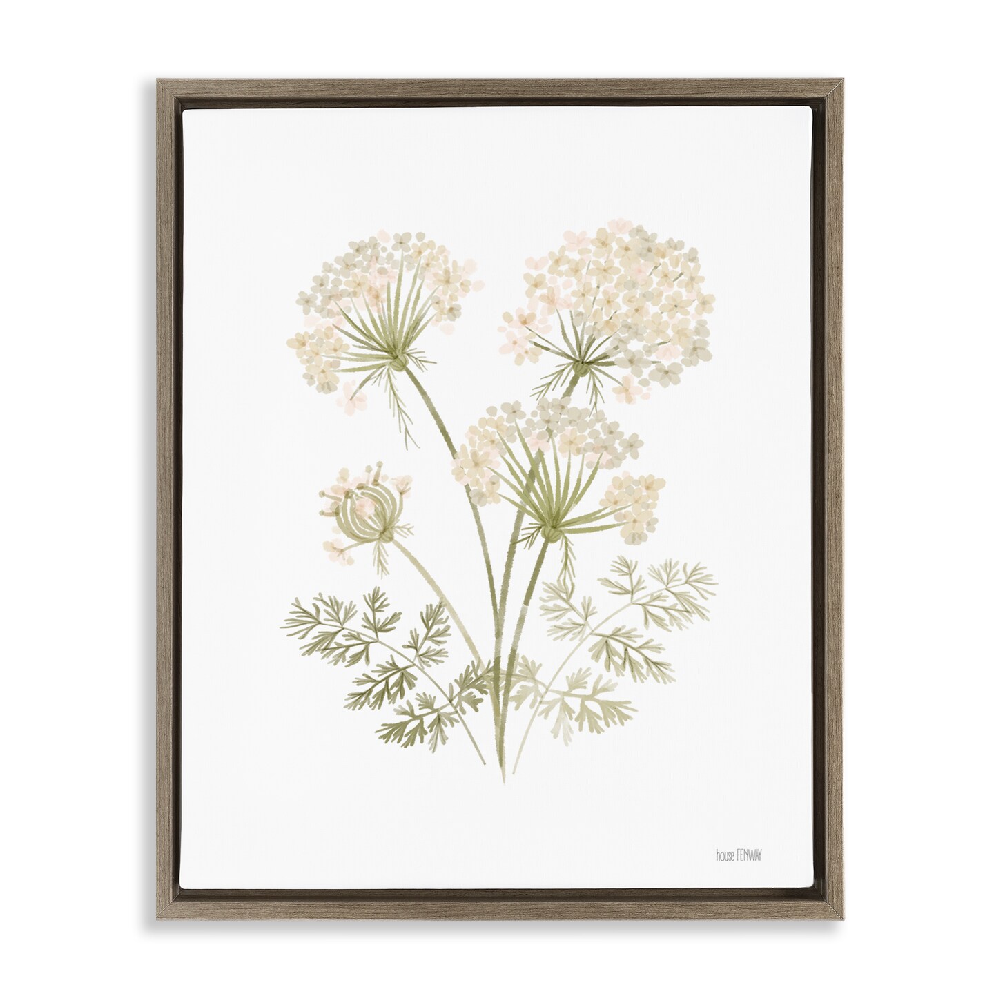 Stupell Industries Spring Dandelion Sprigs Framed Floater Canvas Wall Art Design by House Fenway
