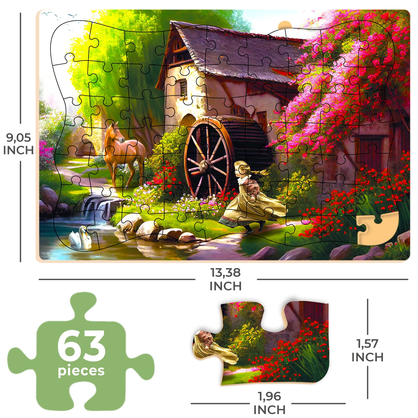 63 Piece Dementia Puzzles for Elderly | Riverside, Cats, and Platform