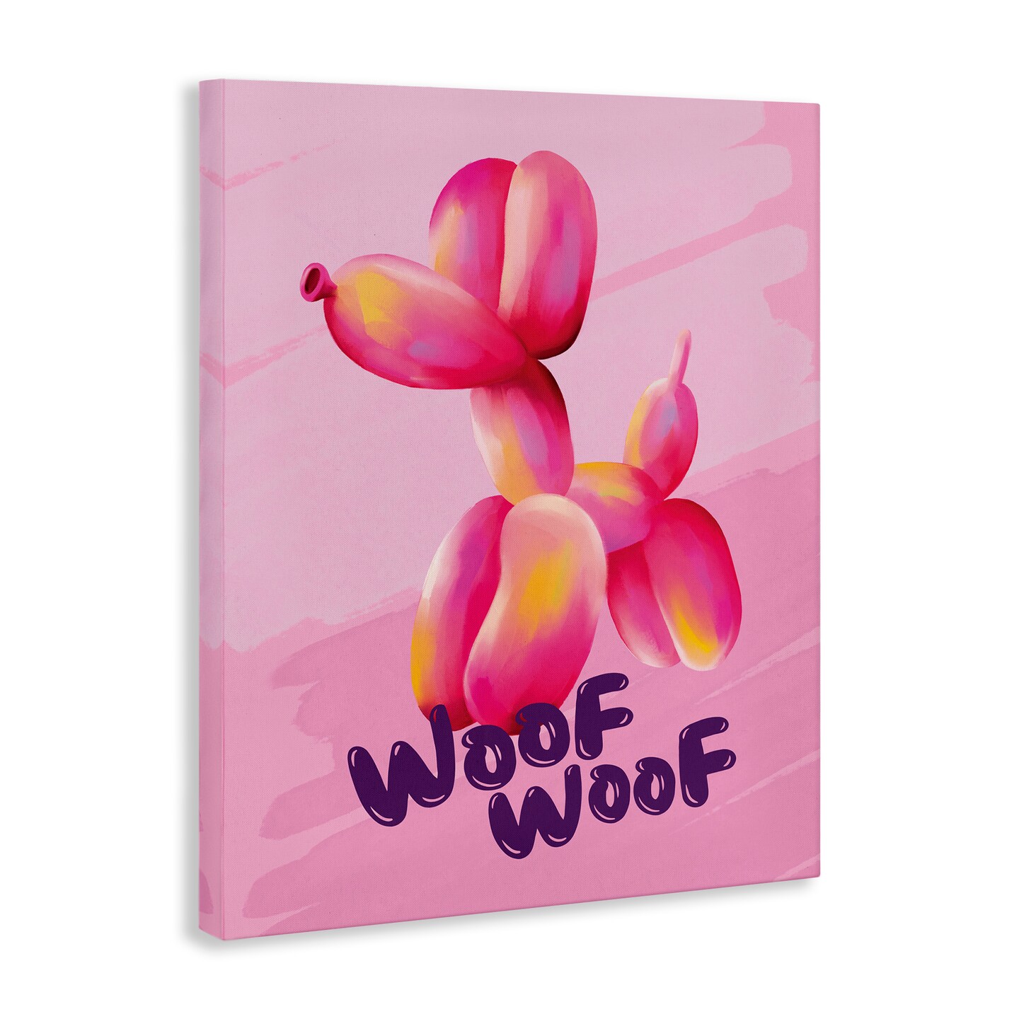 Stupell Industries Woof Balloon Dog Canvas Wall Art Design by Nataly White