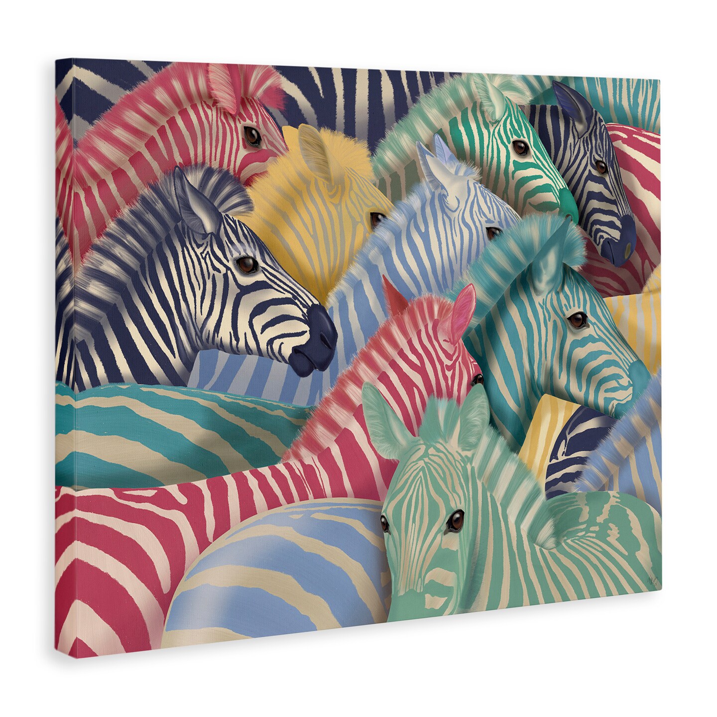 Stupell Industries Modern Hued Zebras Canvas Wall Art Design by Fab Funky