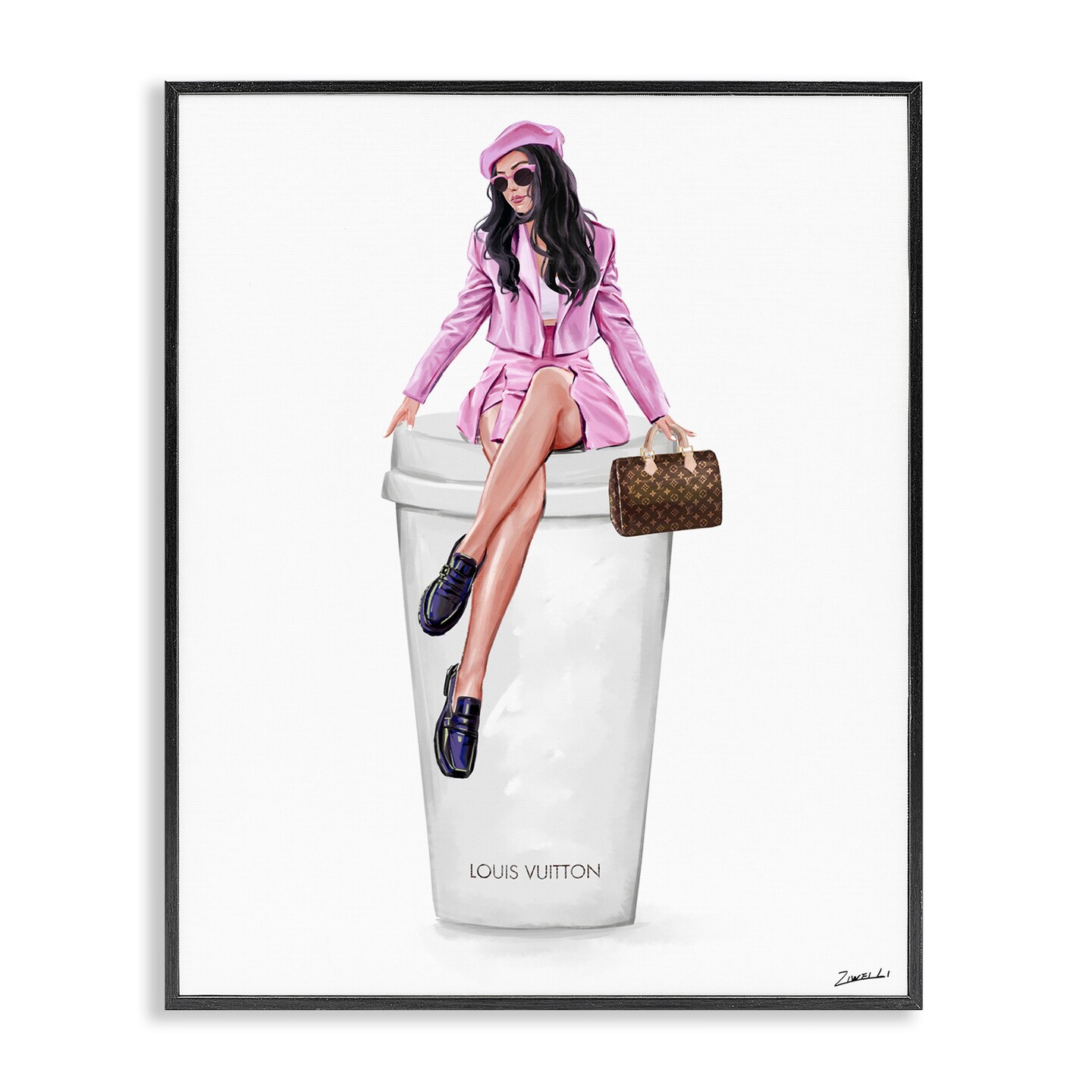 Stupell Industries Sassy Chic Fashionista Framed Giclee Wall Art Design by Ziwei Li
