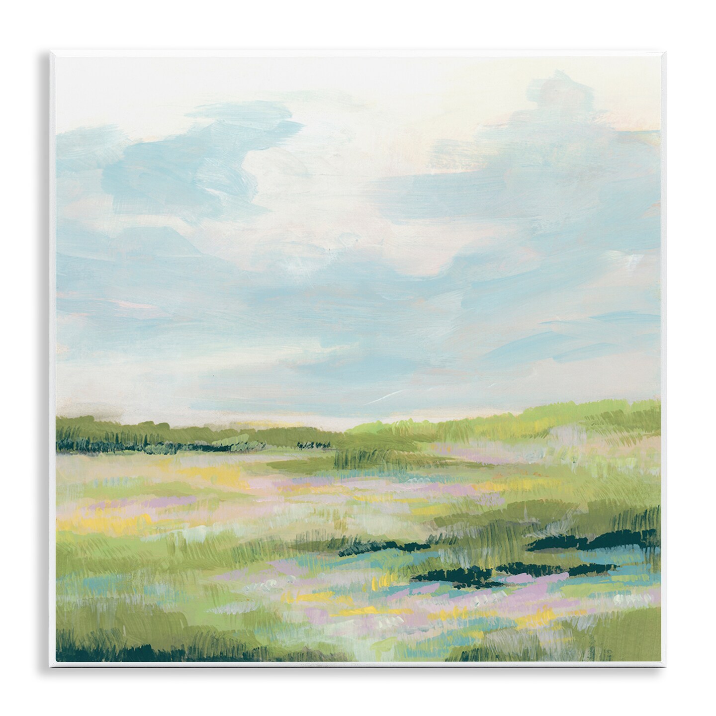 Stupell Industries Pastel Meadow Landscape Wall Plaque Art Design by June Erica Vess