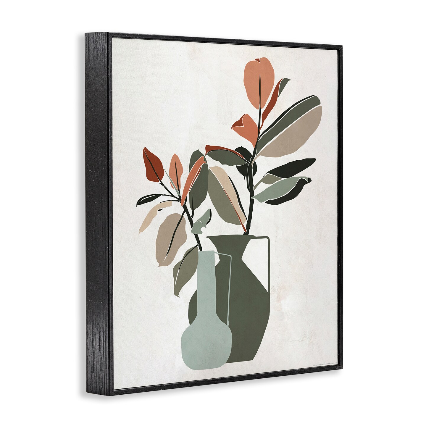 Stupell Industries Green Neutral Palette Plants Framed Giclee Wall Art Design by Reinders