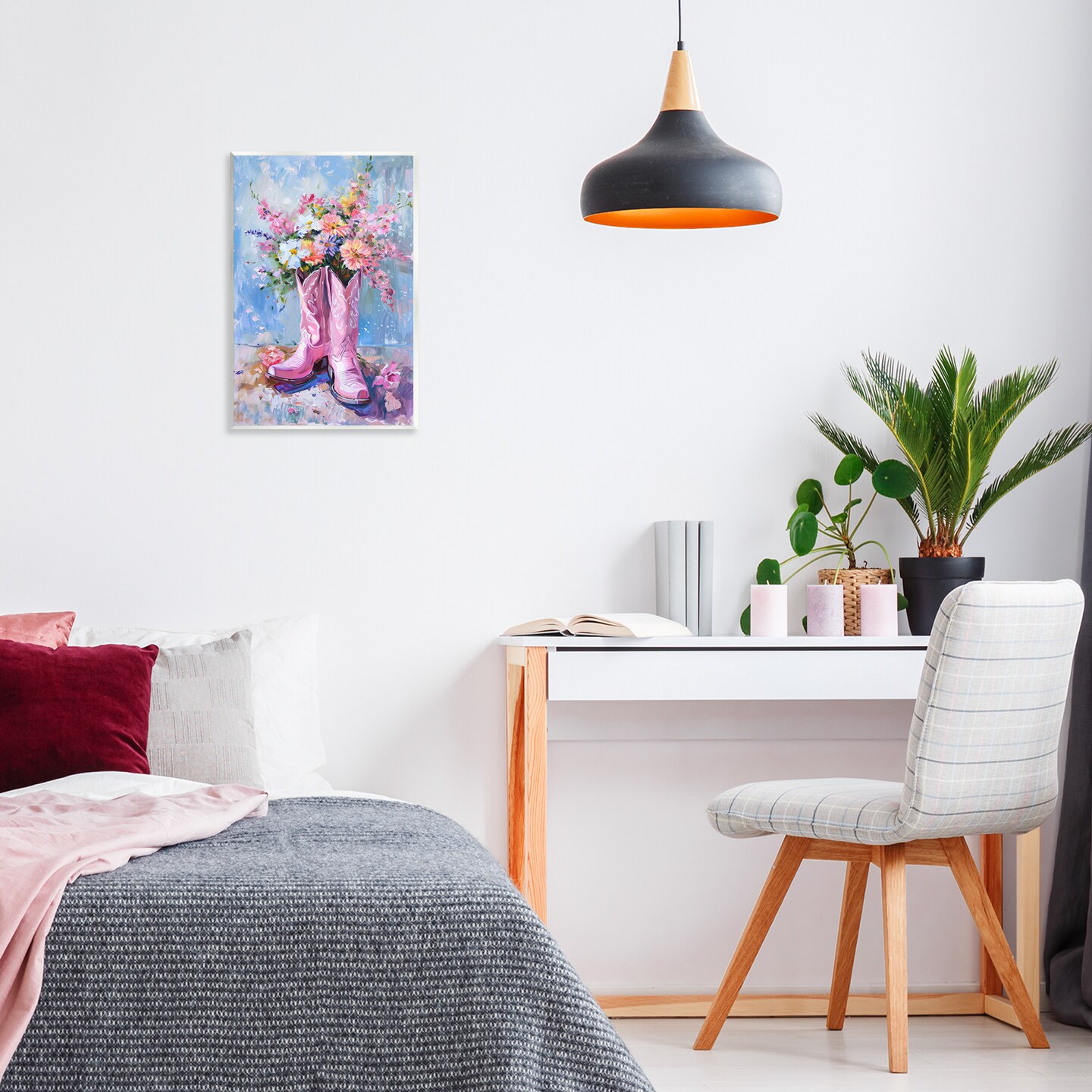 Stupell Industries Floral Cowgirl Boots Wall Plaque Art Design by Petal Prints Design