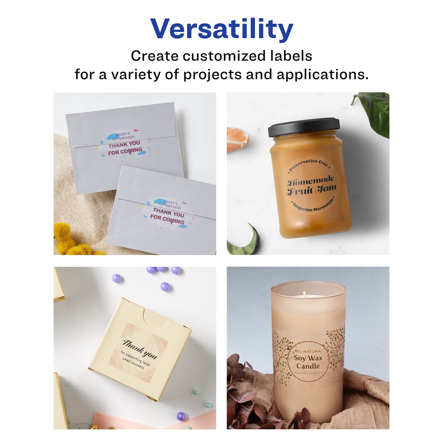 Avery Matte Clear Labels,  3&#x22; x 3&#x22; Square