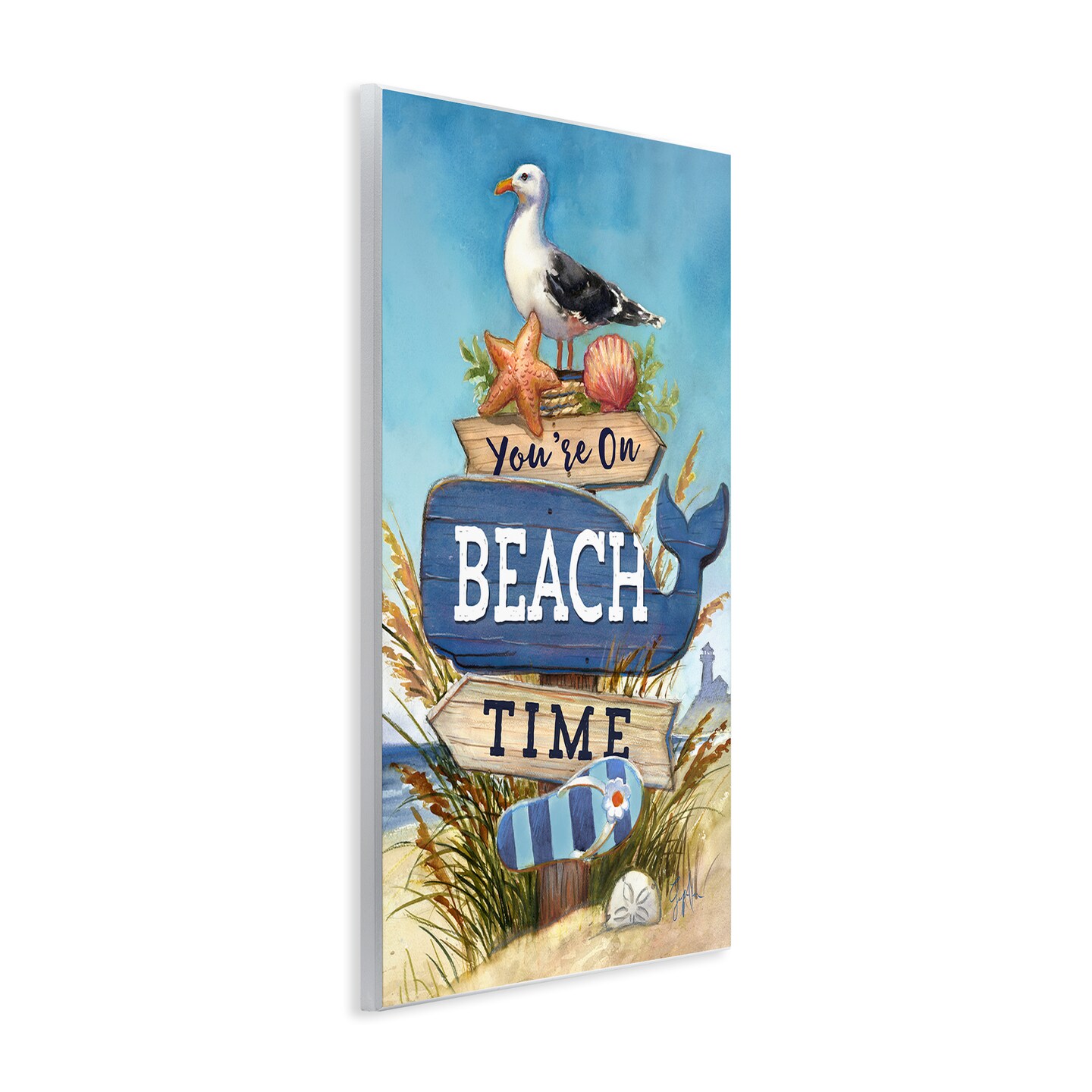 Stupell Industries On Beach Time Sign Wall Plaque Art Design by Geoff Allen