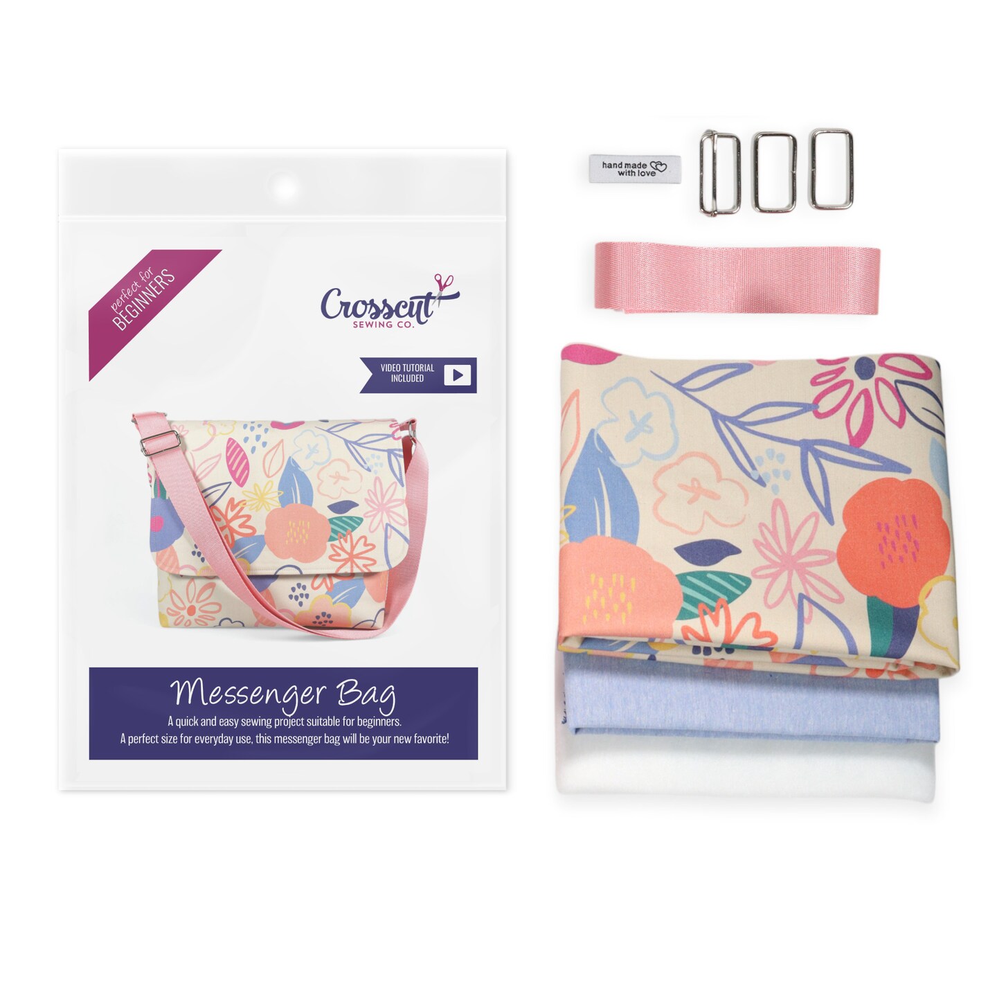 Crosscut Sewing Co.® Messenger Bag Sewing Project Kit for Beginners