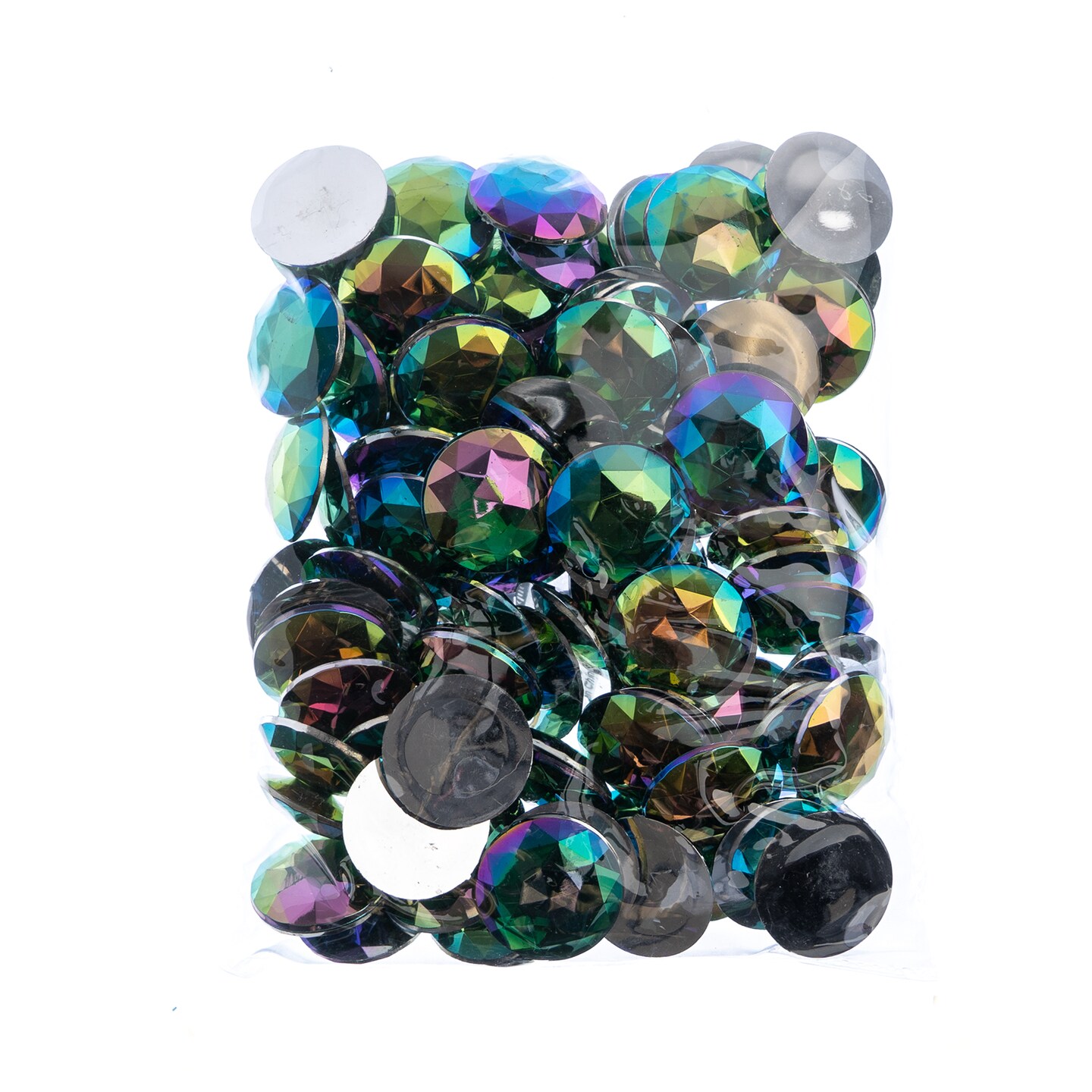 John Bead 25mm Round Acrylic Flat Back Rhinestones, 100pcs
