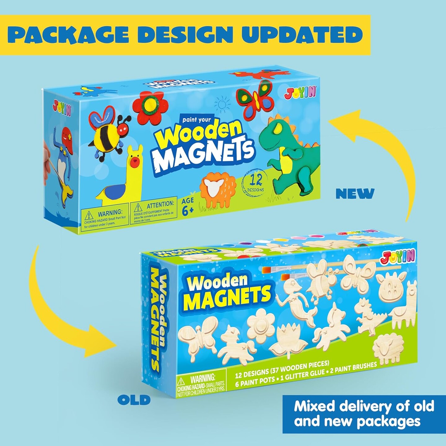 12 pcs Wooden Magnets, Spring Arts &#x26; Crafts for Boys and Girls