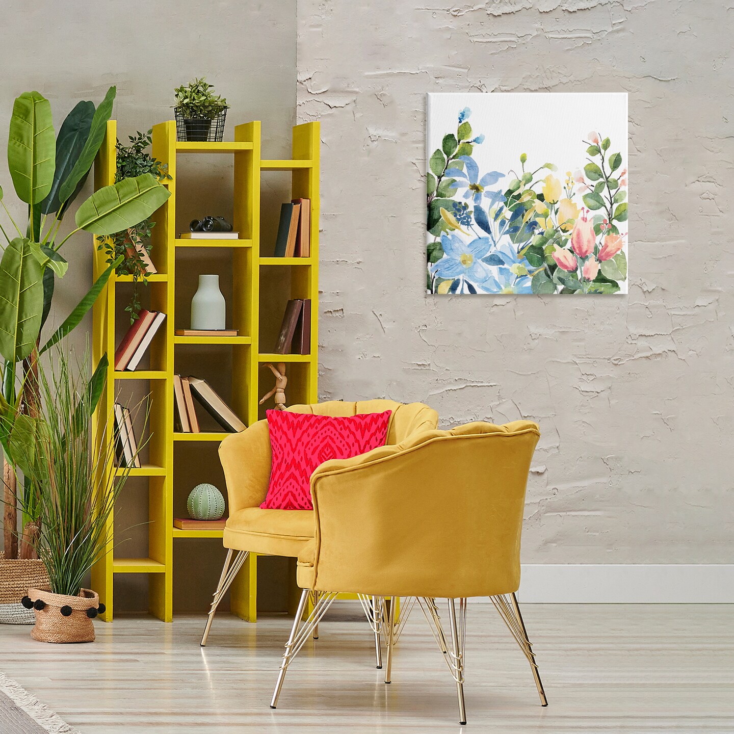 Stupell Industries Leafy Spring Blooms Canvas Wall Art Design by Kim Allen