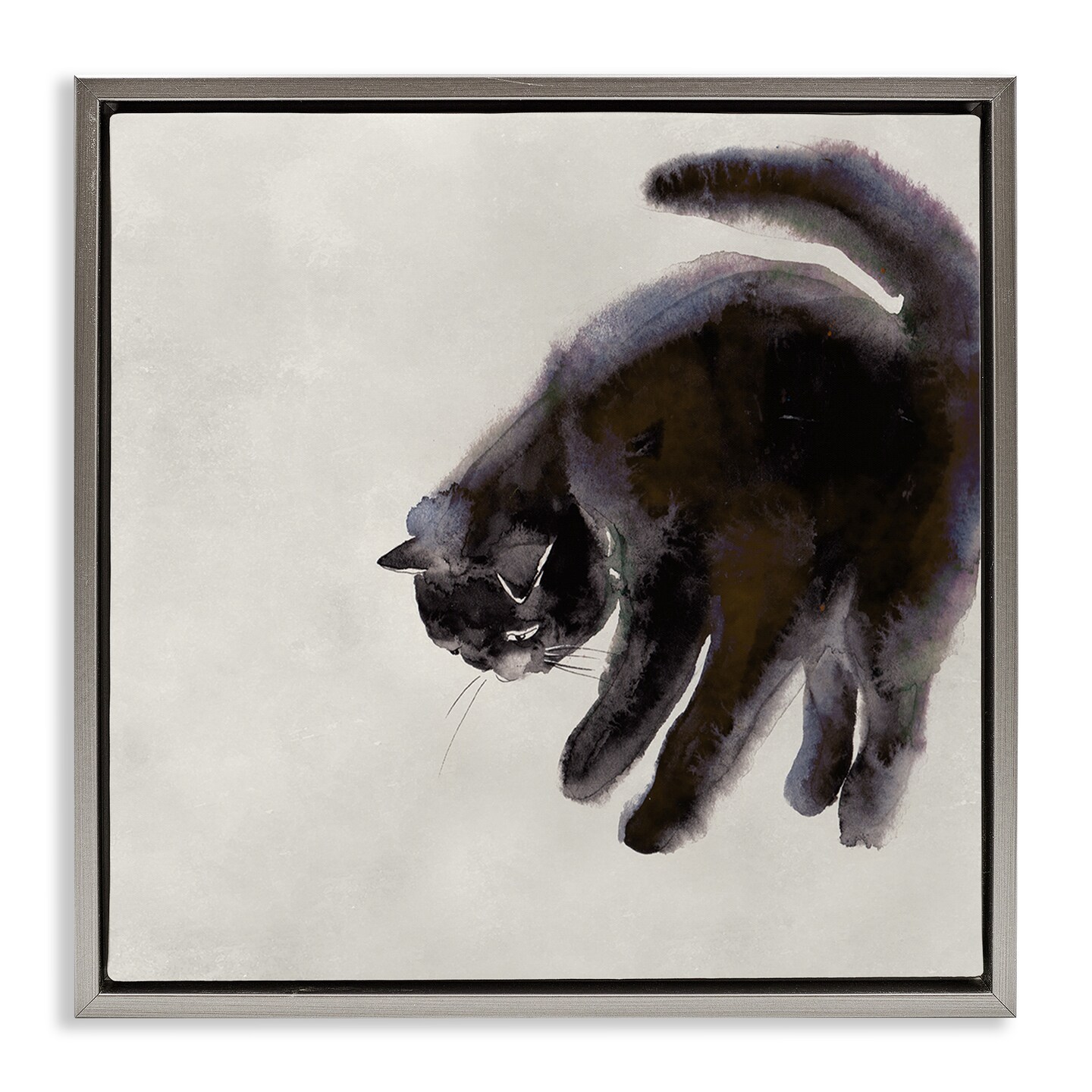 Stupell Industries Simple Cat Watercolor Framed Floater Canvas Wall Art Design by Melissa Wang