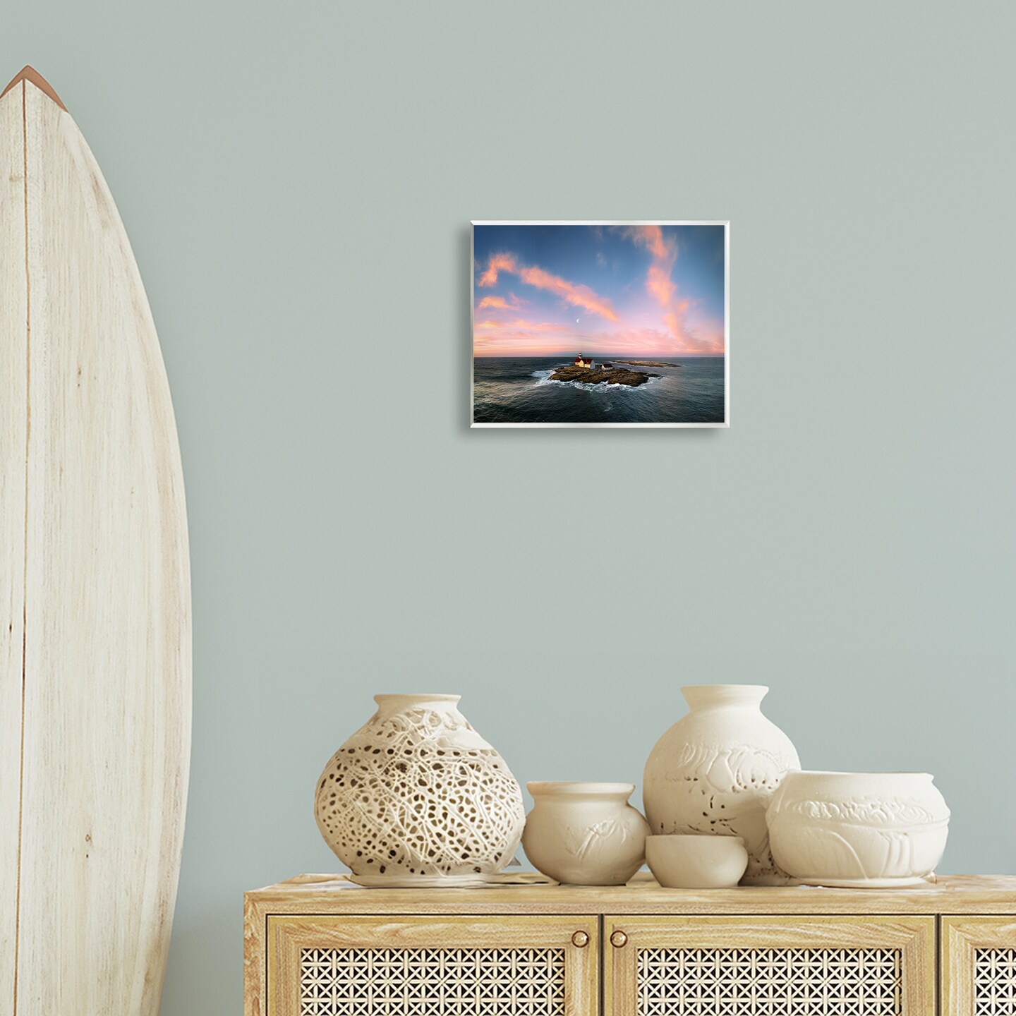 Stupell Industries Coastal Island Moon Overhead Wall Plaque Art Design by Rick Berk