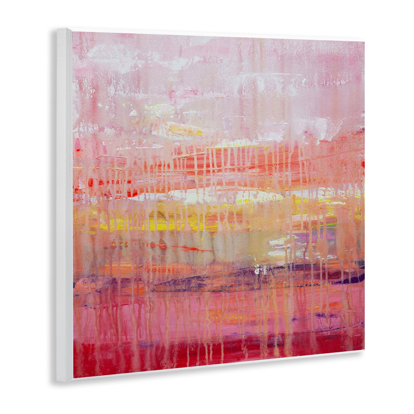 Stupell Industries Dripping Paint on Pink Wall Plaque Art Design by Hilary Winfield