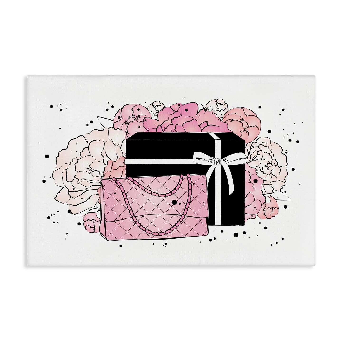 Stupell Industries Peony Swathed Handbags Canvas Wall Art Design by Martina Pavlova