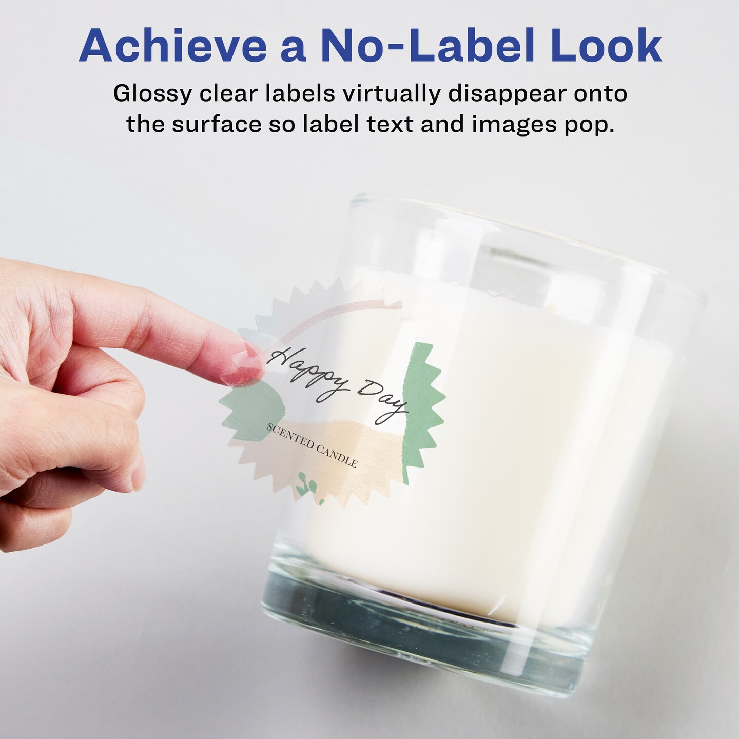 Avery Glossy Clear Starburst Labels with Sure Feed, 3&#x22;