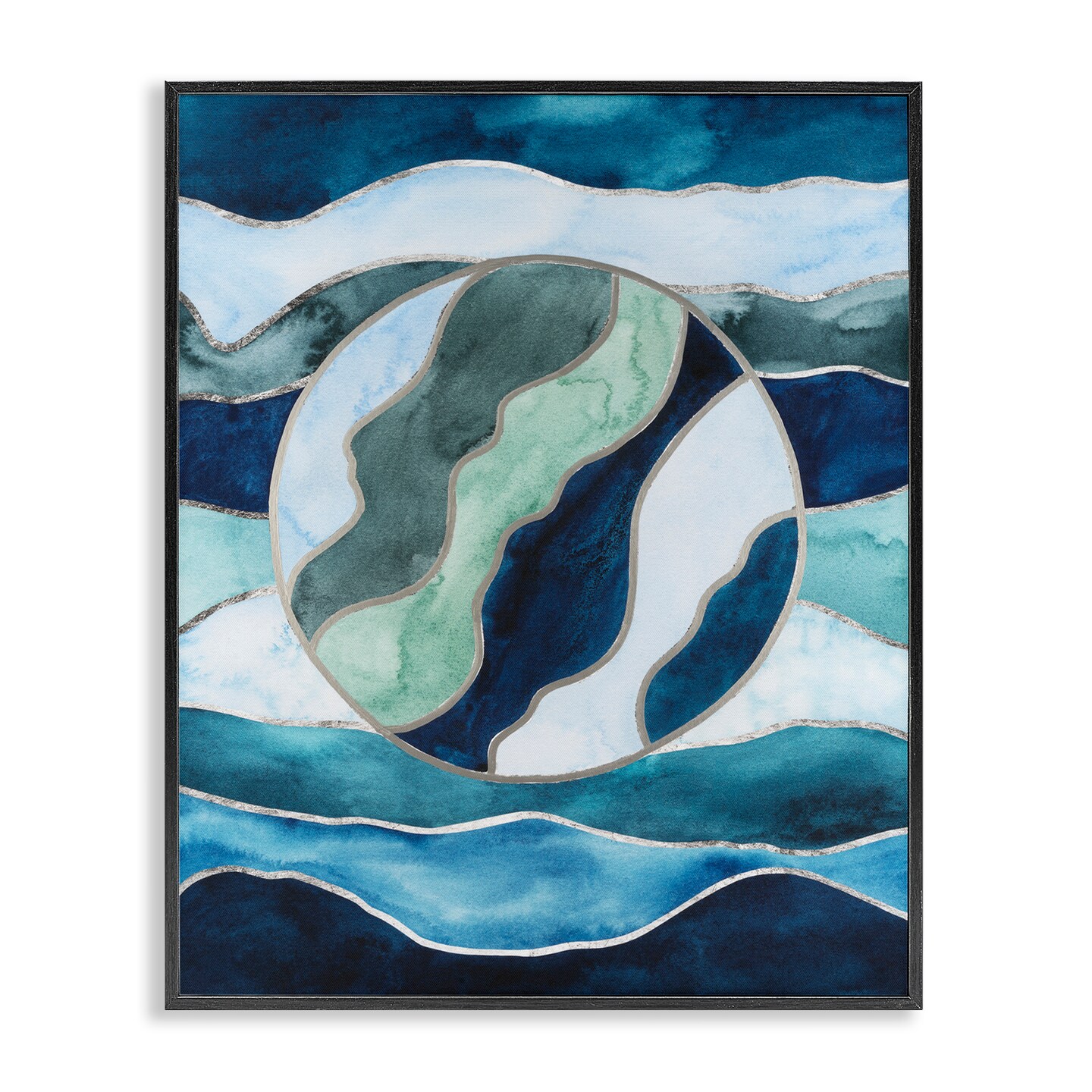 Stupell Industries Stained Glass Circle Impression Framed Giclee Wall Art Design by Joris Hoefnagel