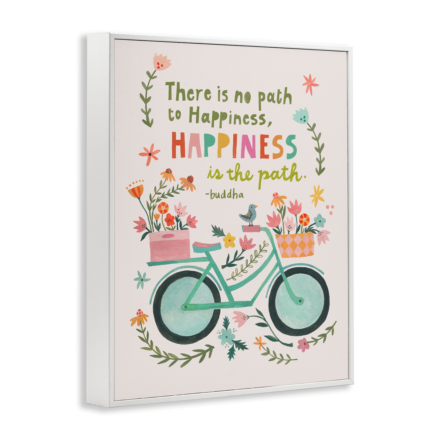 Stupell Industries Happiness Is The Path Framed Giclee Wall Art Design by Irene Chan