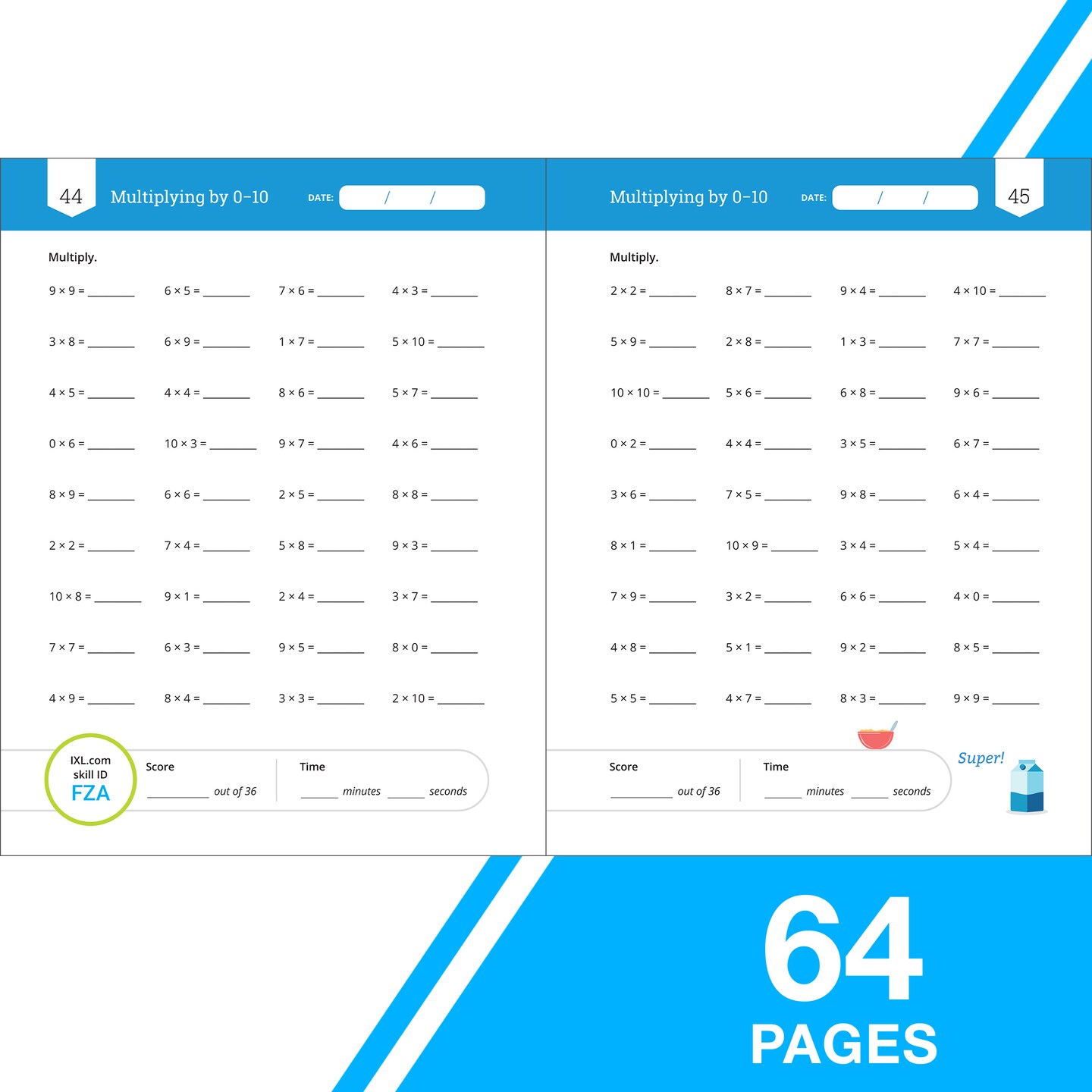 IXL Multiplication Facts &#x26; Fluency 3rd Grade Math Workbook, Mathematics Book for Kids Ages 8-9 Covering Times Table Facts up to 10x10, Multiplying by 11 and 12, and More