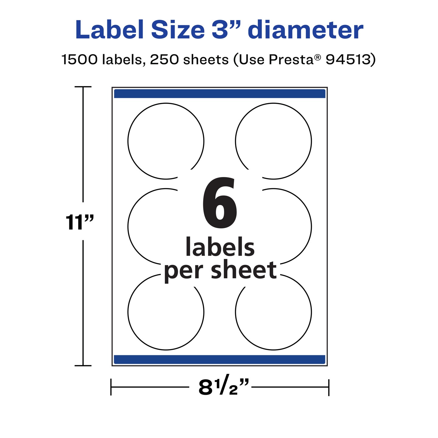 Avery Matte White Round Labels, 3&#x22; diameter