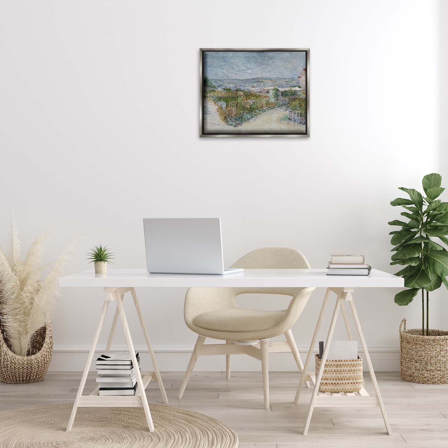 Stupell Industries Van Gogh Monmarte Landscape Framed Floater Canvas Wall Art Design by one1000paintings