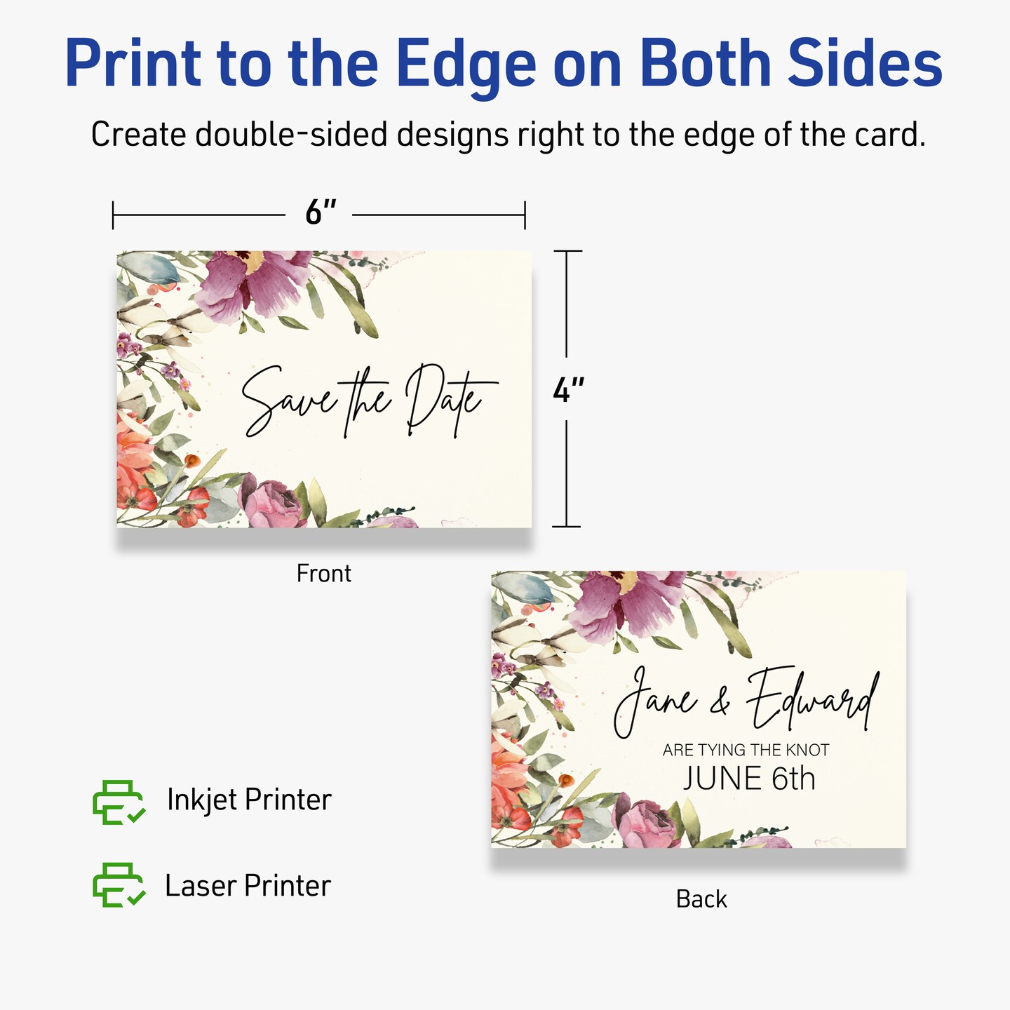 Avery Matte Ivory Postcards, 4&#x22; x 6&#x22; Rectangle
