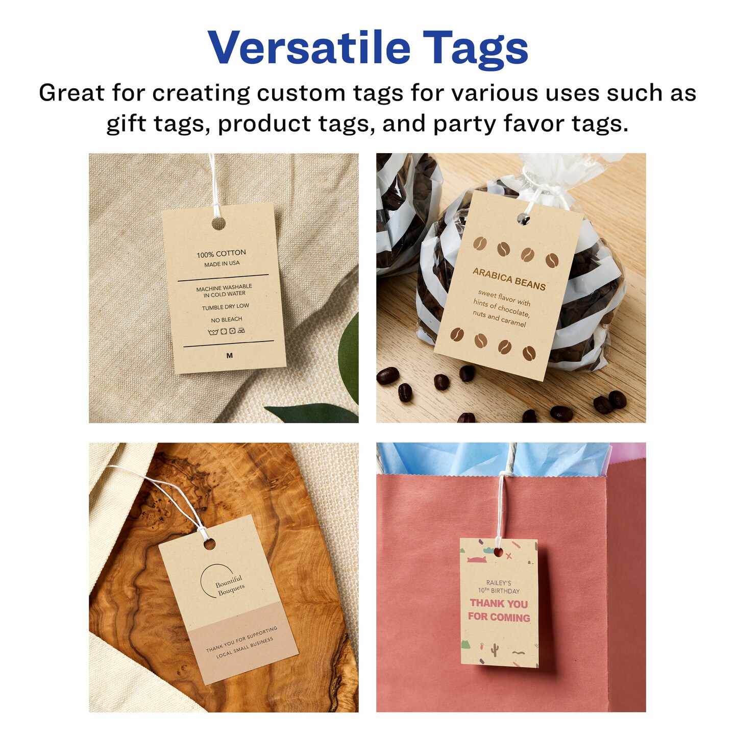 Avery 2&#x22; x 3&#x22; Rectangle, Kraft Brown Printable Tags