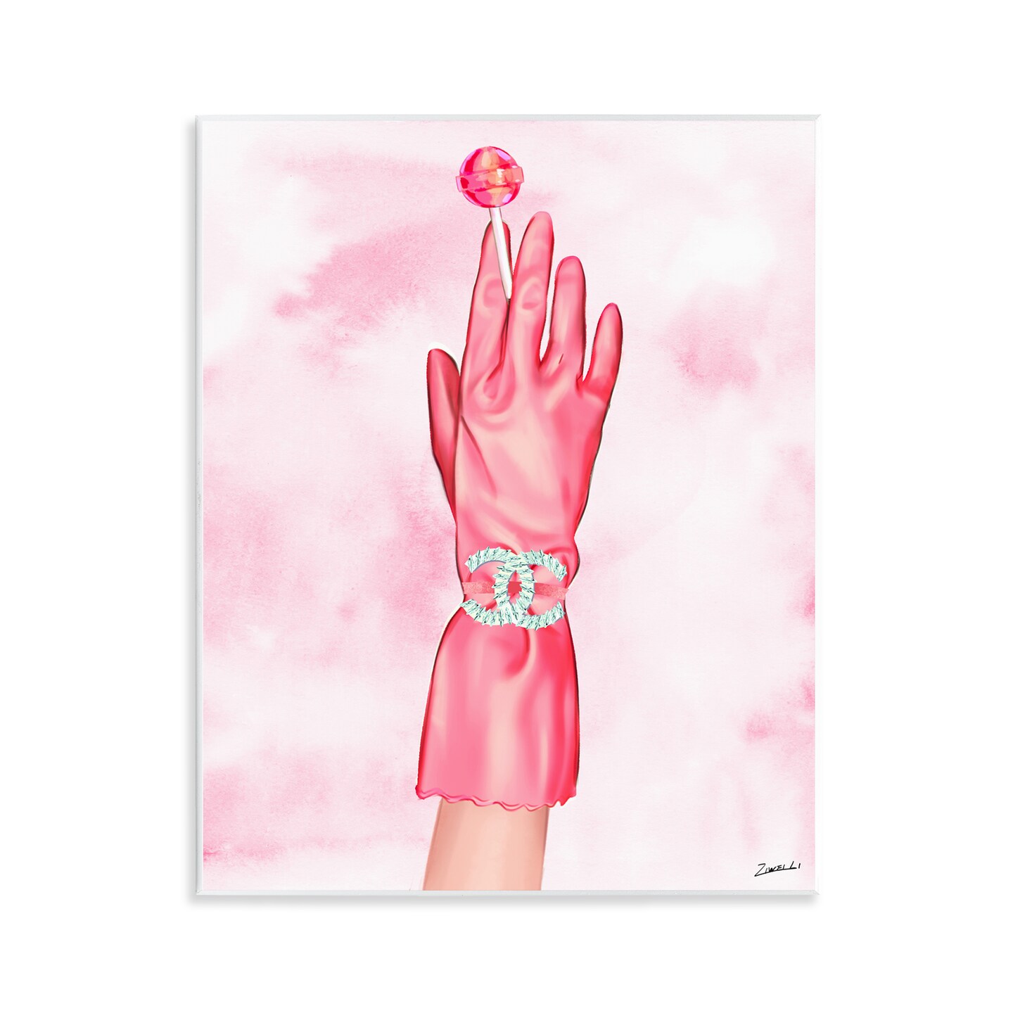 Stupell Industries Pink Glamorous Glove Wall Plaque Art Design by Ziwei Li