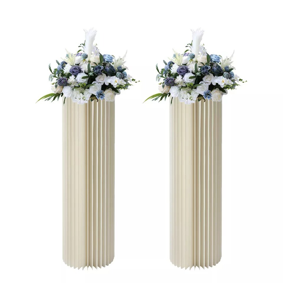 Centerpiece Stands Columns Display with Acrylic Lid Self-adhesive Strip Design