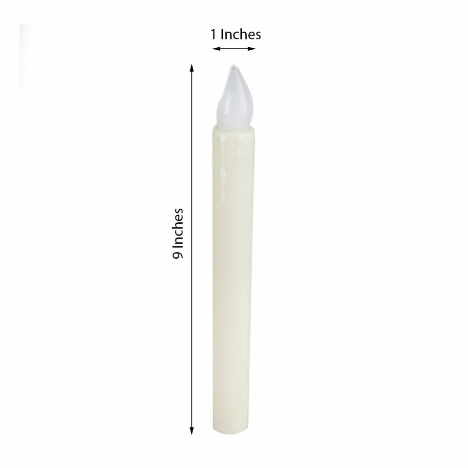 3 Warm White 9-Inch tall LED Taper Flameless Candles Lights Party Centerpieces