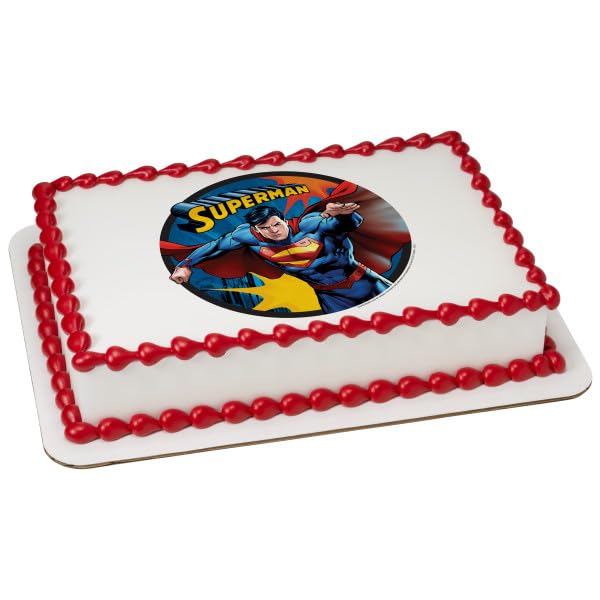 Superman Up, Up and Away PhotoCake&#xAE; Edible Cake Topper Icing Image for 1/4 Sheet cake or larger