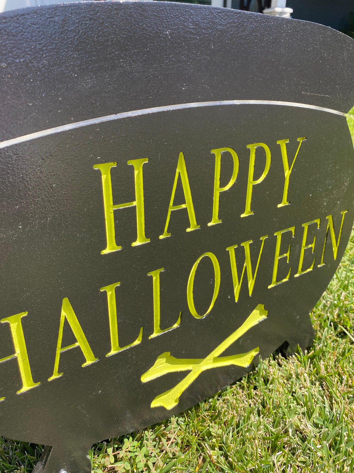 Happy Halloween Cauldron, Engraved Wood Halloween Decoration product 2