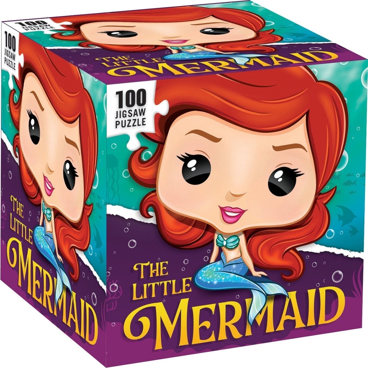 The Little Mermaid 100 Piece Chibi Jigsaw Puzzle Square Eco-Friendly Design