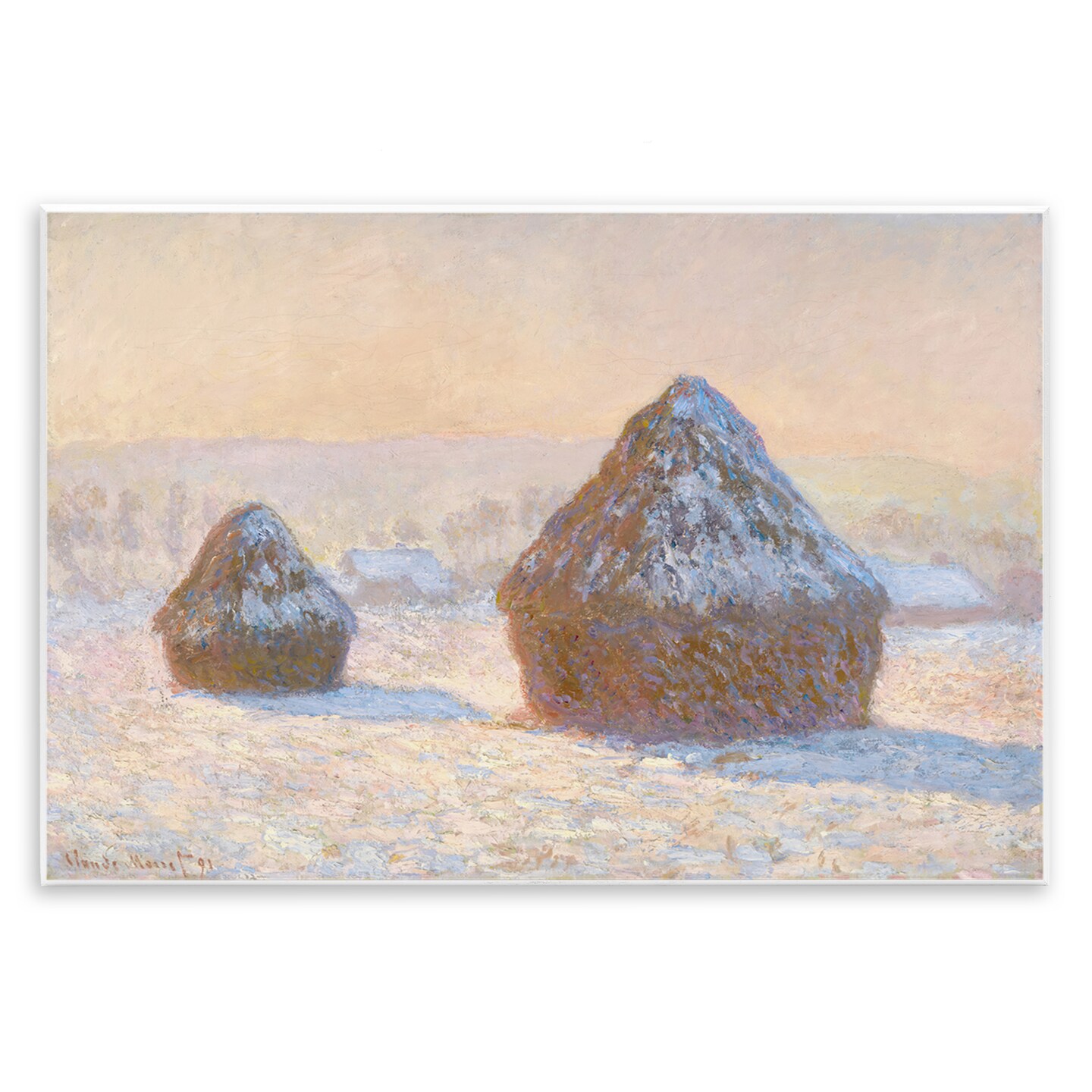 Stupell Industries Classic Monet Wheatstacks Wall Plaque Art Design by one1000paintings