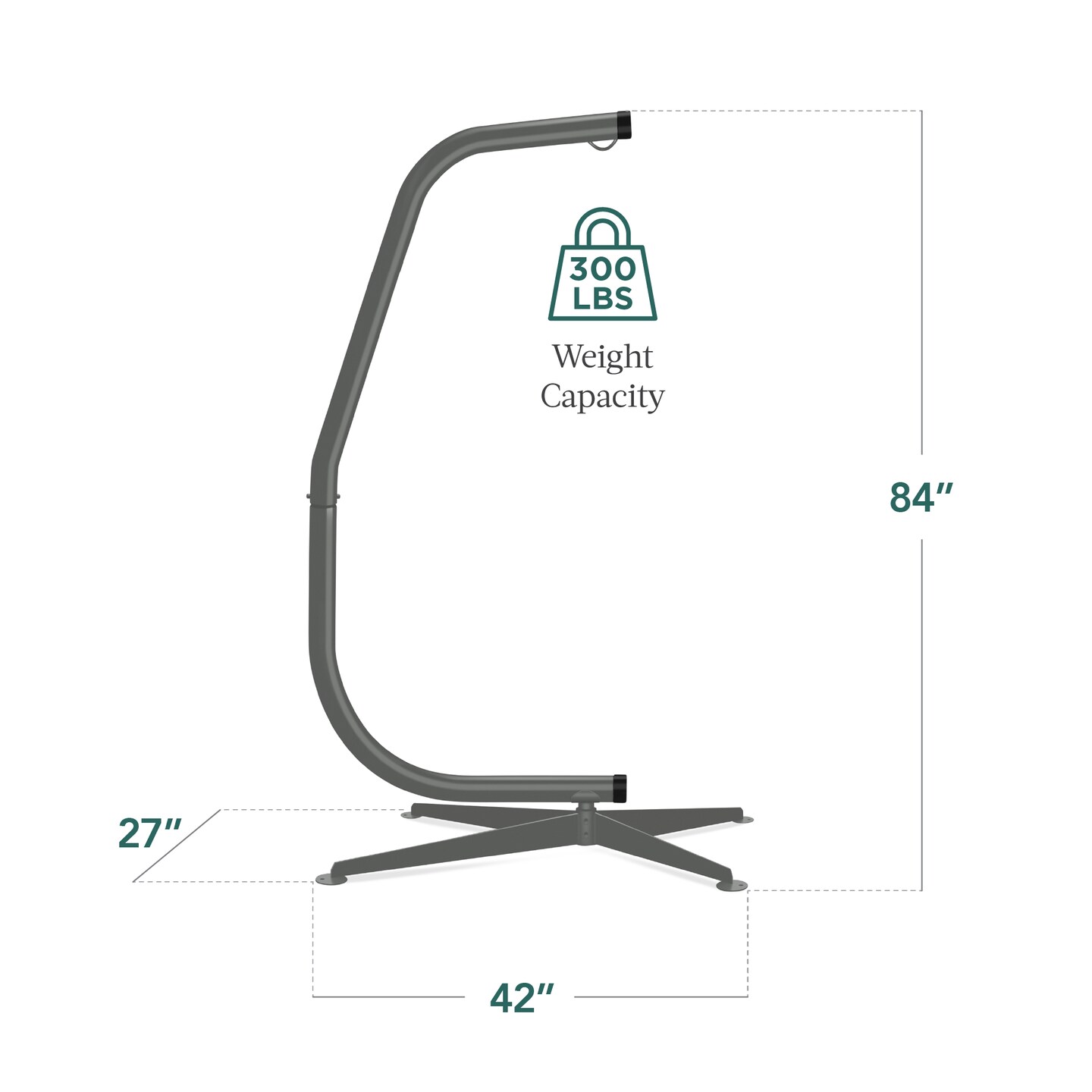 Best Choice Products Metal Hanging Hammock C-Stand for Chair/ Weather-Resistant Finish, Offset Base - Stand Only