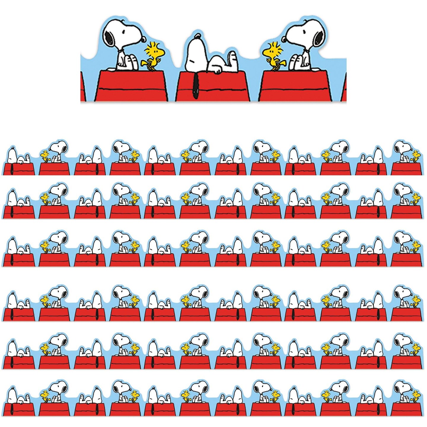 Peanuts&#xAE; Snoopy on Doghouse Extra Wide Die-Cut Deco Trim&#xAE;, 37 Feet Per Pack, 6 Packs