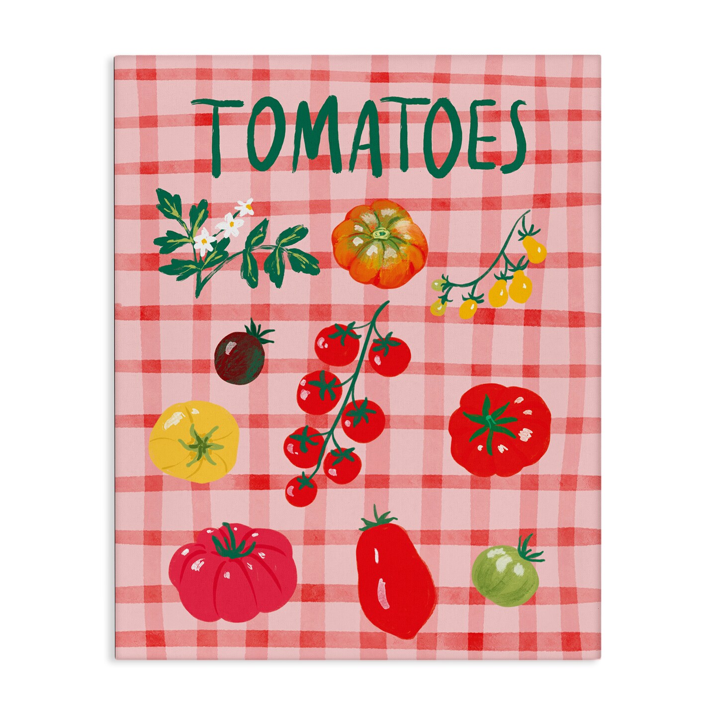 Stupell Industries Various Tomatoes on Plaid Canvas Wall Art Design by Be Ni La