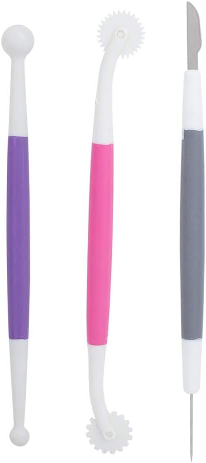 3pcs / set Fondant Cake Decorating Tools, Icing Modelling Tool Fondant and Gum Paste Starter Tools Pastry Baking Bakeware