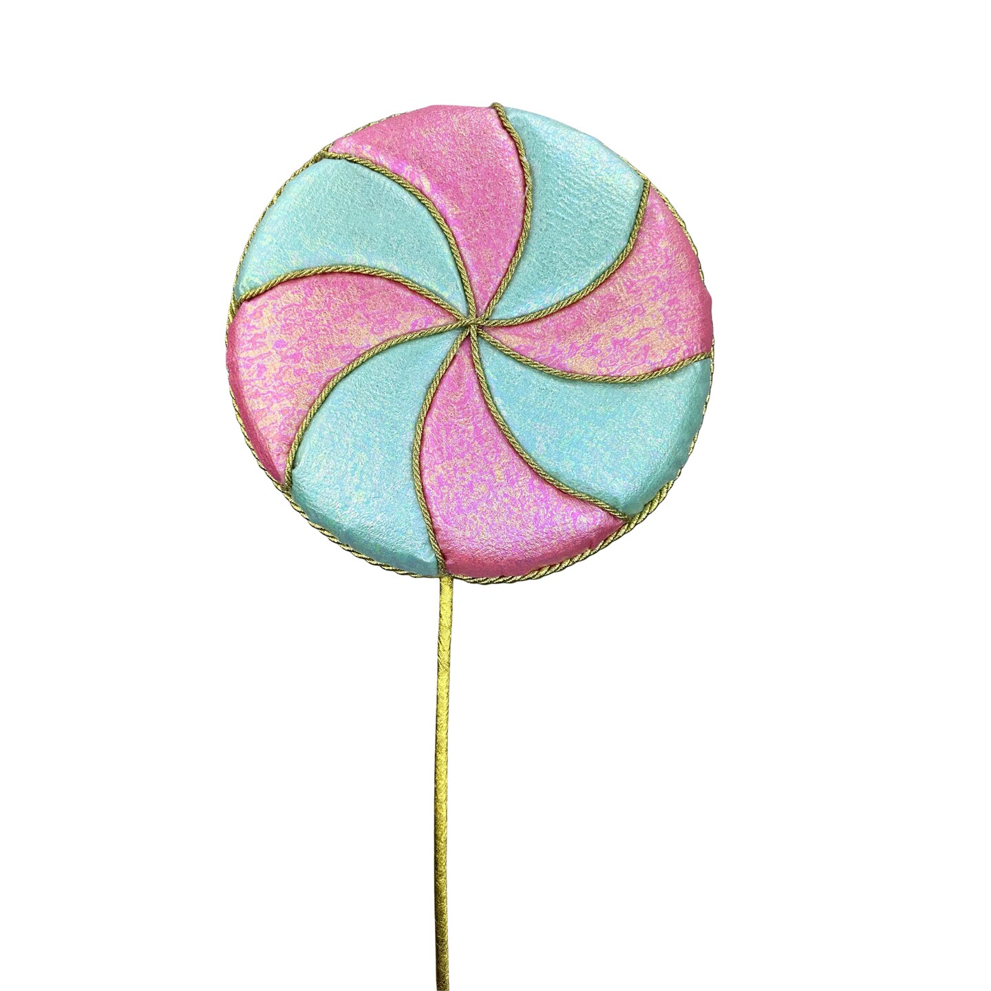 29&#x22; Pink Mint Gold Lollipop Pick &#x2013; Candy Christmas Decoration for Wreaths &#x26; Trees-86291MIPK
