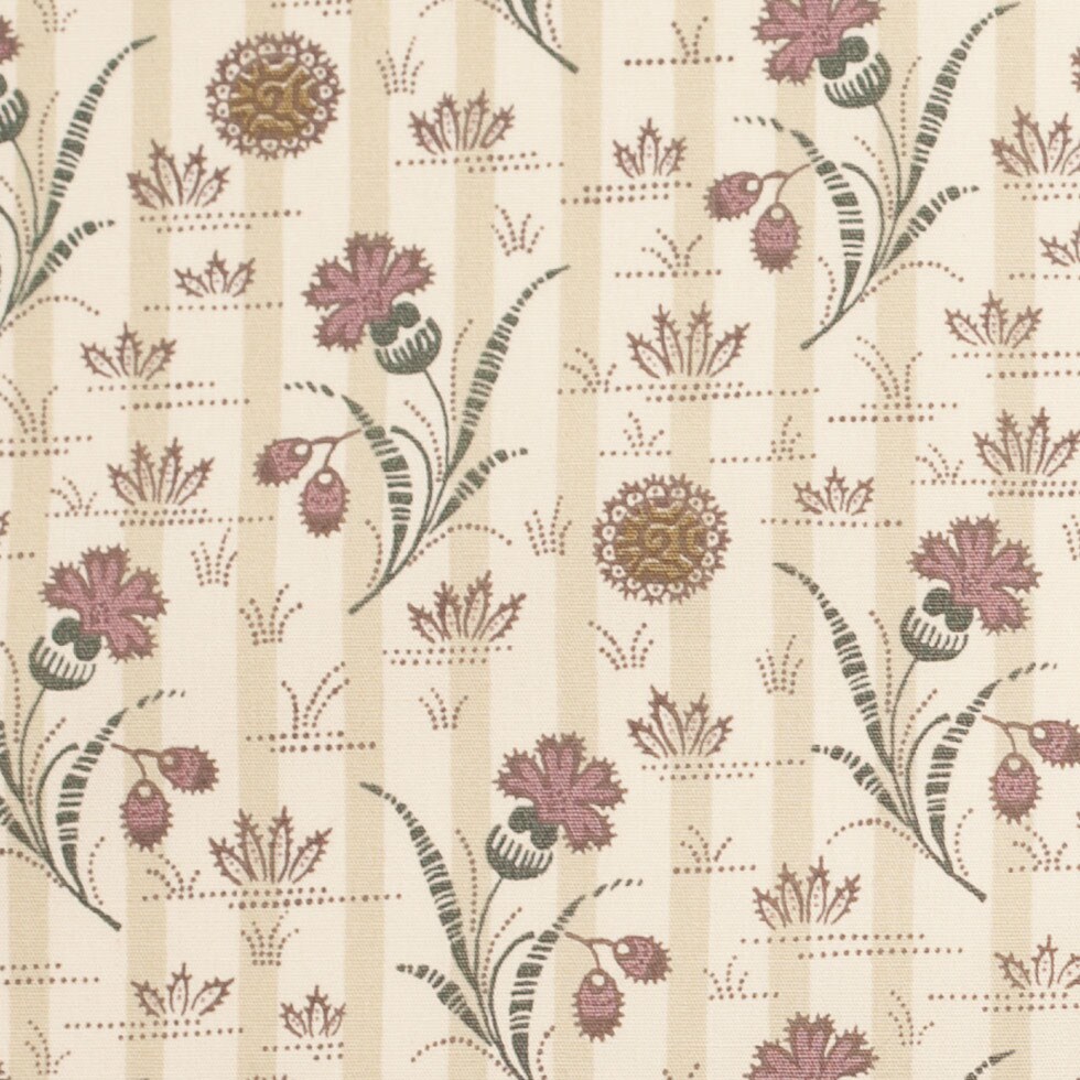 1 Yard Hulme Green Purple Floral Cotton Poplin by Liberty London