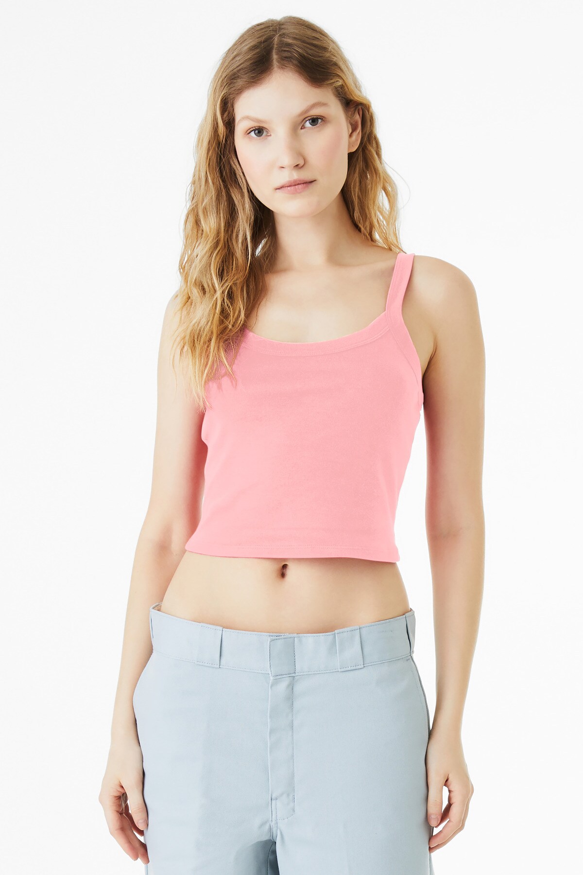 BELLA + CANVAS Women’s Micro Rib Spaghetti Strap Tank for Layering & Summer Everyday Wear