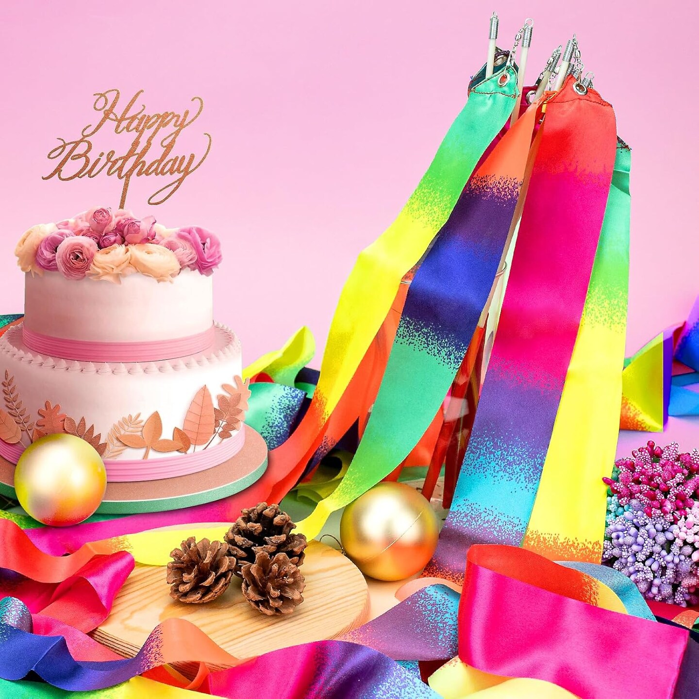 20 Pack Ribbon Dancer Wands for Kids