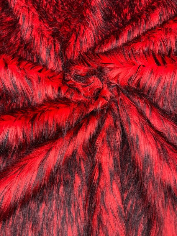 1 Yard Two Tone Husky Faux Fur Fabric Soft High Pile for Blankets Decor Costumes 58-60 inches Width