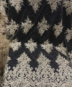 1 Yard Gold Metallic Floral Lace Fabric Sheer Lightweight 54 Inch Width