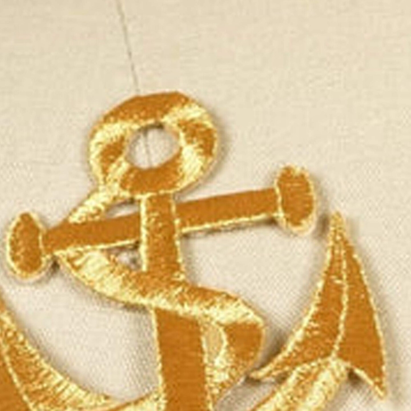 3" Gold Nautical Anchor Embroidery Patch with Iron On Backing Classic Sailor Patch