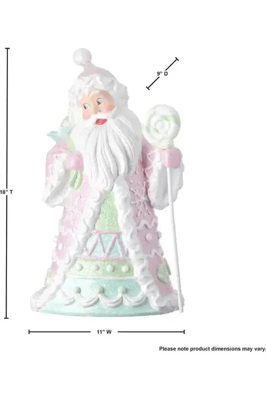 18&#x22; Resin Candylicious Santa: Pastel