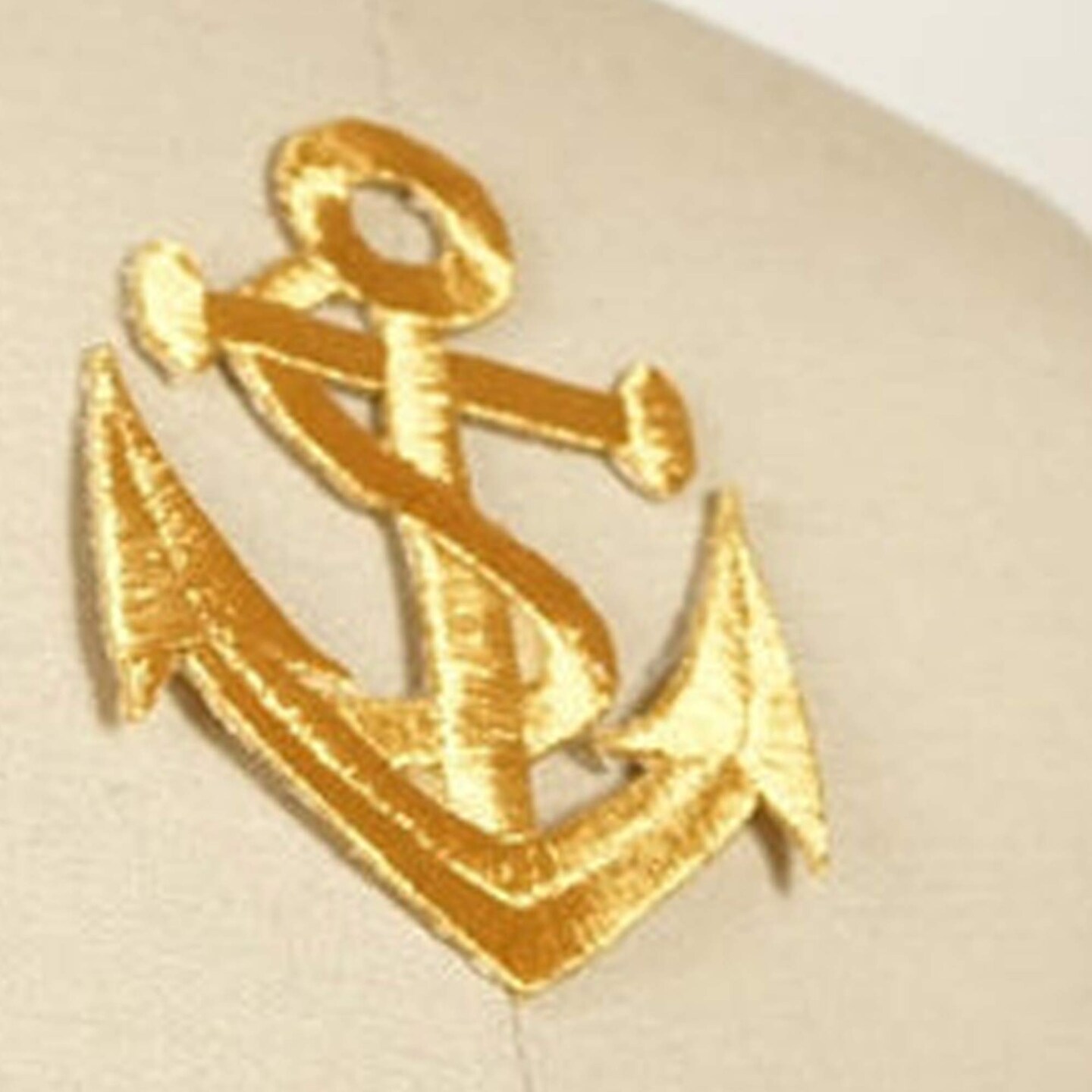 3" Gold Nautical Anchor Embroidery Patch with Iron On Backing Classic Sailor Patch